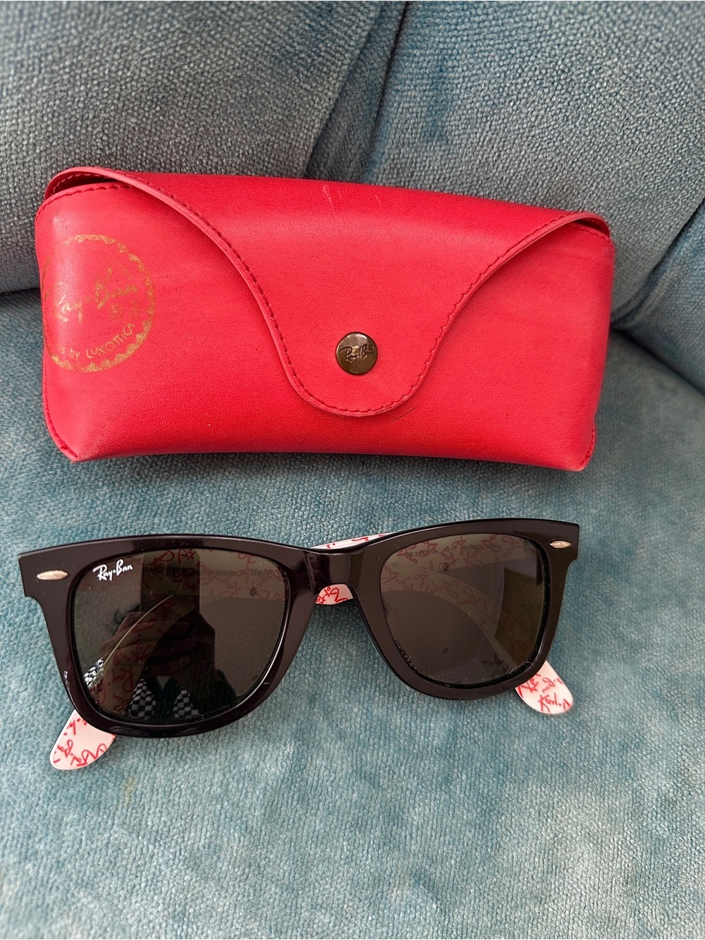 Ray-Ban Original Wayfarer Sunglasses ItalyMade RB2140 Rare Print Special Edition